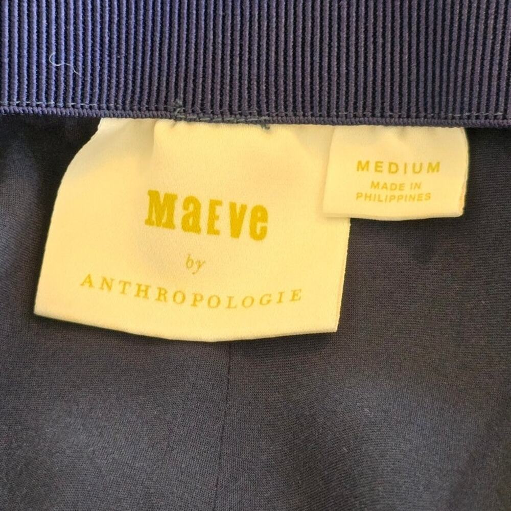 Anthropologie Maeve Velvet Midi Skirt Green Elastic Waist Size M - Picture 3 of 4